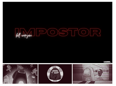 "IMPOSTOR!!" - amongus! among us amongus black design illustration red white