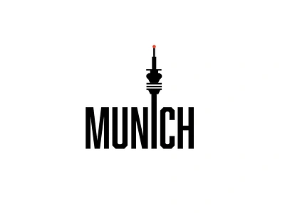 Munich - my hometown balck dribbbleweeklywarmup icon jonas logo munich red sticker white