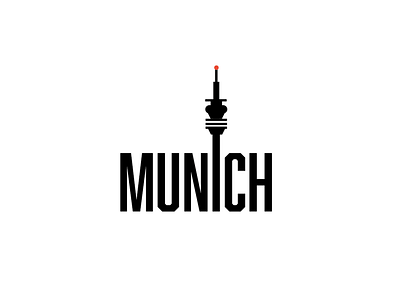 Munich - my hometown balck dribbbleweeklywarmup icon jonas logo munich red sticker white