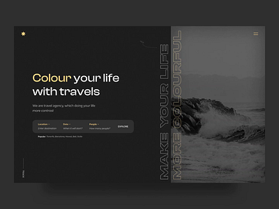 Travel Agency Website Design Concept agency animated animation branding colors concept design lifestyle minimalism motion design nature travel travel agency travel app travel design ui ui design ux ux design web design