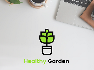 Logo Healthy Garden app branding design icon logo