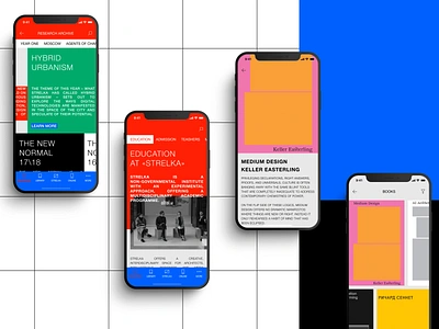 STRELKA Institute app conept Ep.2 app branding brutalism clean color concept design ios minimal mobile ui ux