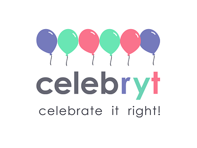 CELEBRYT logo balloons branding celebration design event branding illustration logo vector