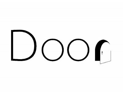 Typography- Door design illustration minimalist typography vector word art