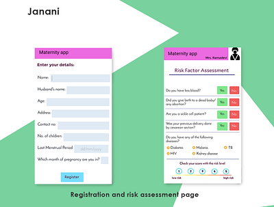 Janani-maternity app app buttons design interactive interface logo navigation ui ux web
