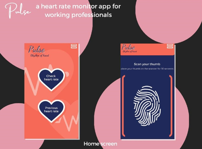 Pulse heart rate monitoring app by Swathi Uttarkar on Dribbble