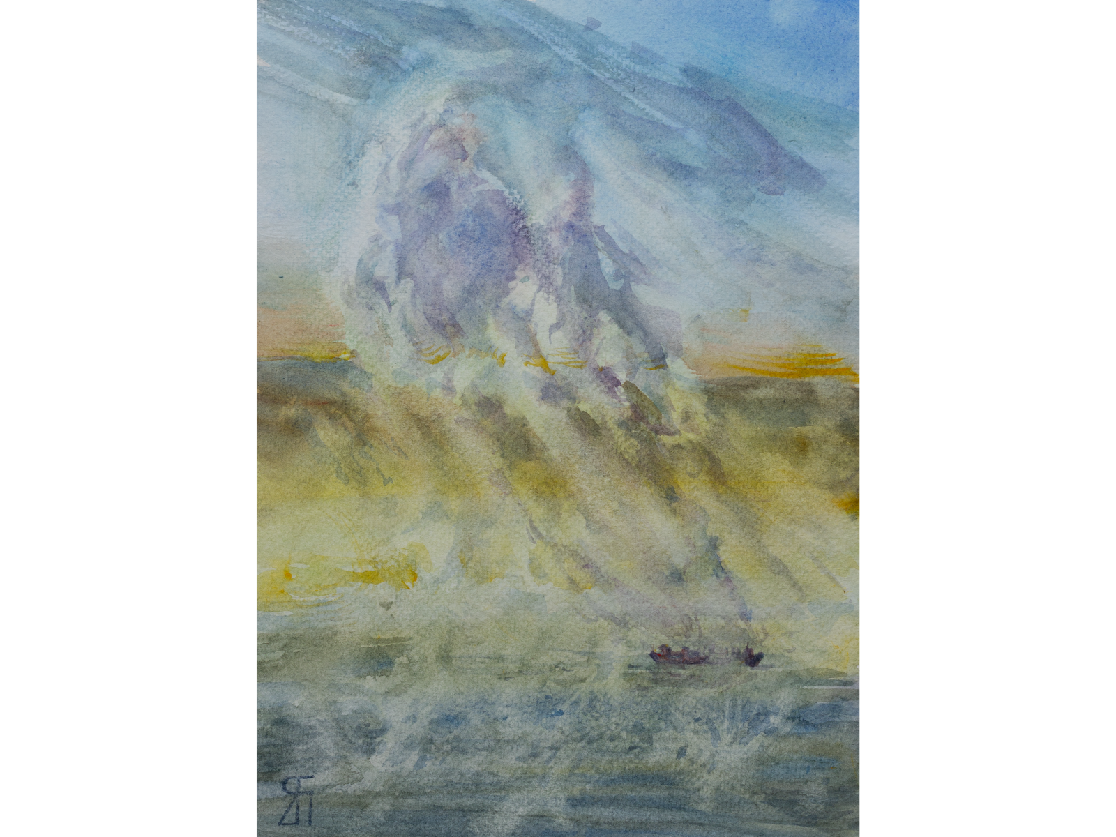 Saint Lawrence river, morning fog, n°5 (Watercolor) by Gabriel de ...