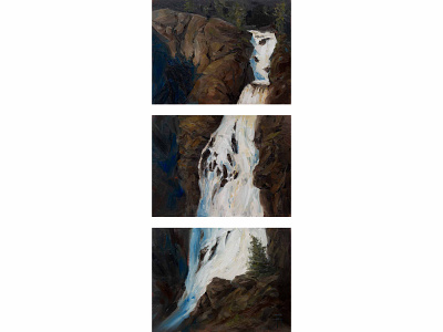 Falls, n°7 (Oil) alla prima brushstrokes fineart illustration landscape painting oil oil painting painting quebec rapids saint anne falls water waterfalls