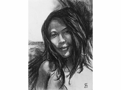 Espérance (Charcoal drawing) charcoal drawing female figure fineart illustration portrait portraiture sketch