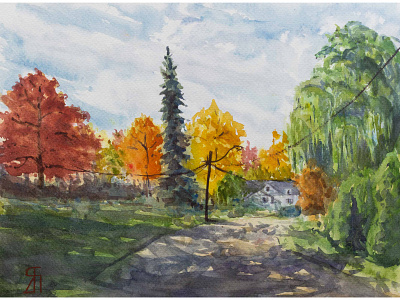 Autumn patterns (Watercolor) autumn canada colorful fall fineart illustration impressionist landscape painting painting quebec trees watercolor watercolor painting
