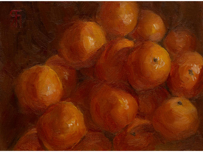 Pile of clementines (Oil)