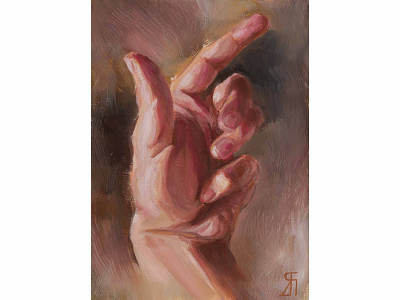 Self-expression (Gouache) fineart gesture gouache painting hand hand painting illustration impressionist painting portrait realism