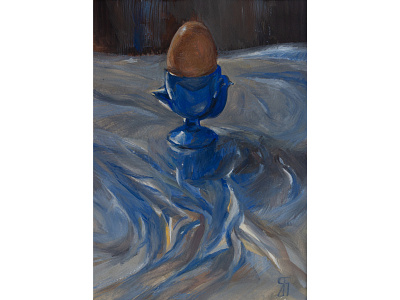 Possibilities (Gouache) egg egg cup fineart food painting gouache illustration impressionist painting realism still life