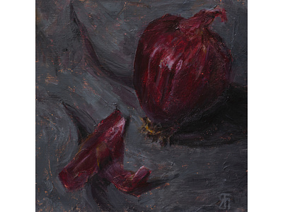 Red onion acrylic painting fineart onion painting stilllife