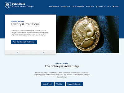 Schreyer Honors College Website Redesign college penn state redesign responsive schreyer university web