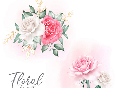 Beautiful watercolor floral bouquet art background beauty blossom bouquet decoration design drawing floral garden illustration invitation leaf nature romantic spring summer vintage watercolor wedding