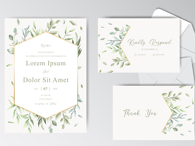Beautiful watercolor wedding stationary template collection with art background blossom bouquet card design flower foliage green greeting illustration isolated leaf leaves nature pink plant summer template watercolor