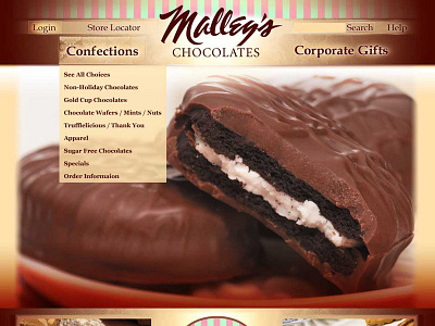 Malley's Chocolates web re-design