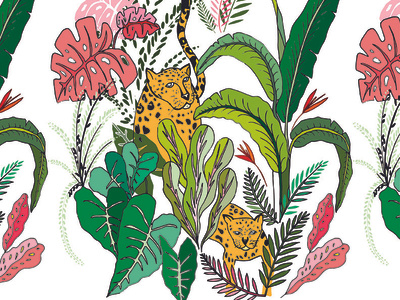Jaguar II design fabrics flower flower pattern illustration nature pattern seamless pattern seamlesspattern