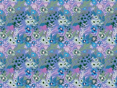 Garden clothes fabric fabrics flowers illustration pattern plants purple