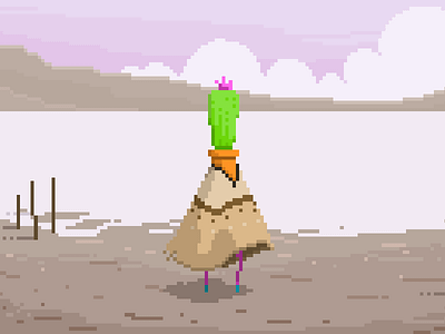 Puna - Pixel Art cactus gonzalo ares villafañe illustration pixel pixelart poncho puna