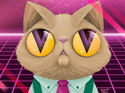 Cosmic Cat ares cat cosmic future gonzalo illustration retro universe villafañe