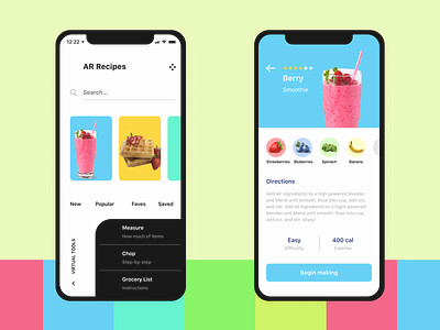 Dish recipes app design concept ui ux