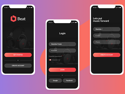 Authorization form app design concept ui ux