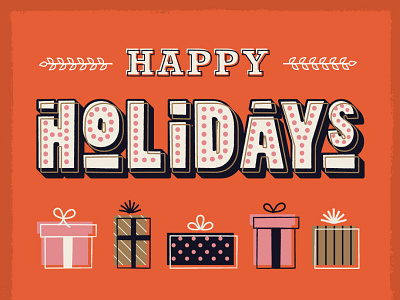 Happy Holidays graphic design typography