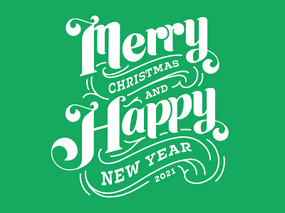 Merry Christmas 2021 graphic design typography