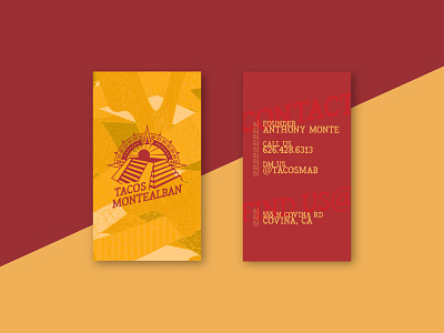 Tacos Montealban Business Cards branding graphic design illustration typography