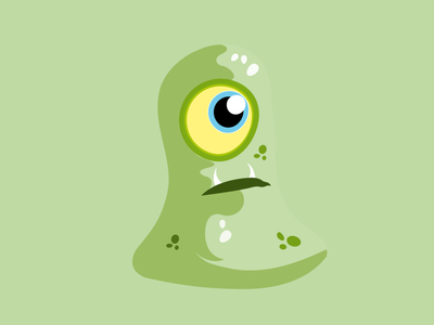 Slimey Sam design flat illustration monster slime vector