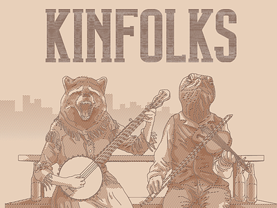 Detail of Kinfolks album cover album art album cover illustraion logo
