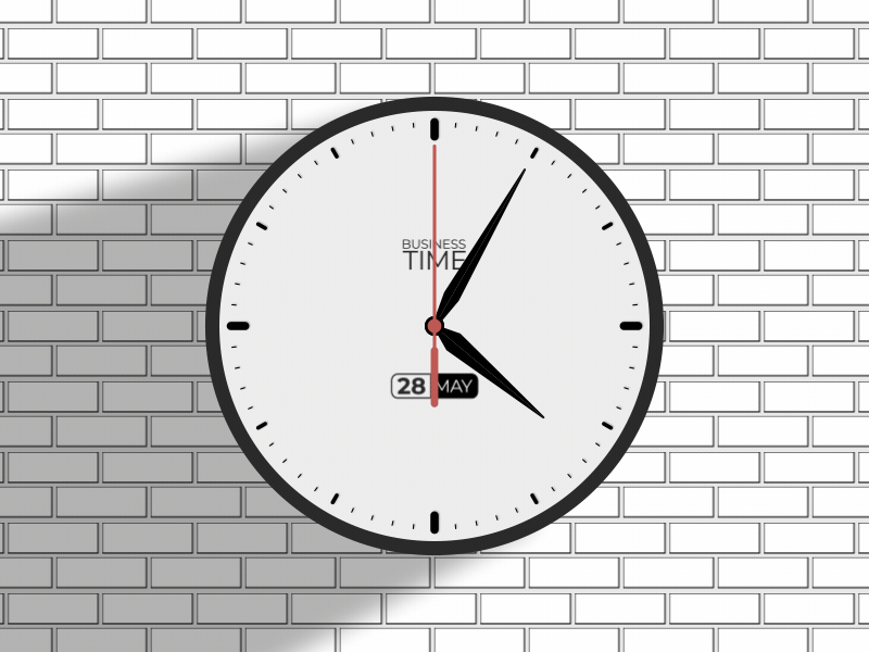 Clock on the wall 2d 2d animation 2danimation ae aep after effect aftereffects animation cool design flat flat design flatdesign fun graphics motion motion design shape top