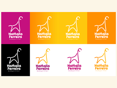 Nathalia Ferreira - Brand Identity animal logo baby sitter brand brand identity brand identity design branding design giraffe illustration logo