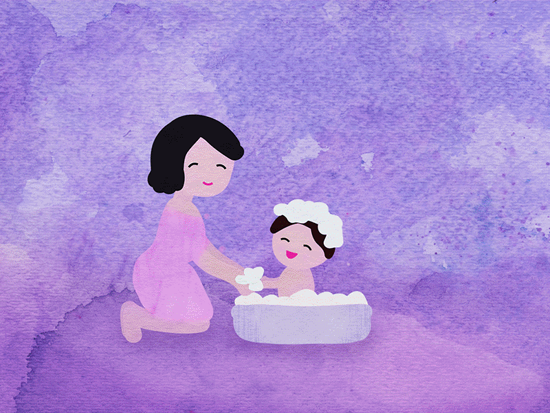 Animation - 'Mom and I' after effects animated gif illustration memories mixed media mom