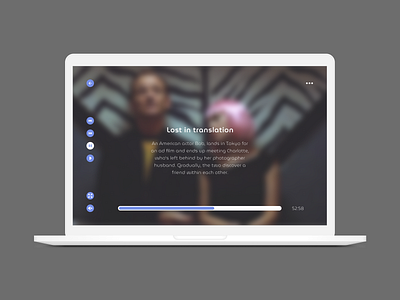 Daily UI - 057 Video player 057 daily 100 challenge daily ui daily ui 057 dailyui dailyui 057 dailyui057 dailyuichallenge design film lost in translation media player movie ui videoplayer