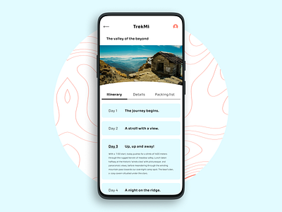 Daily UI - 079 Itinerary 079 daily 100 challenge daily ui daily ui 079 dailyui dailyui 079 dailyui079 dailyuichallenge design hiking itinerary journey planner trip ui