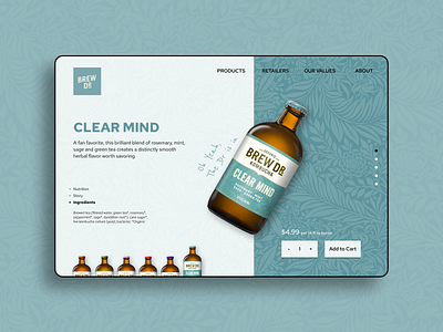 Daily UI - 095 Product tour 095 brew dr concept daily 100 challenge daily ui daily ui 095 dailyui dailyui 095 dailyui095 dailyuichallenge design kombucha product product page product tour shopping ui