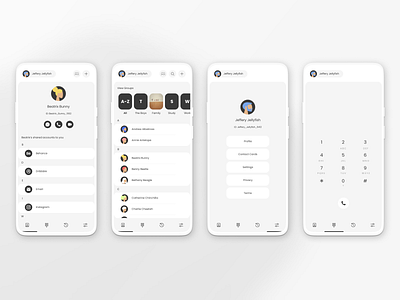 handl - Screens app app design clean concept concept app connected contactlist contacts ideas minimal organised phonebook productivity social ui ux