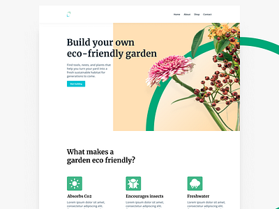 Eco-Gardens branding landingpage look and feel ux uxdesign