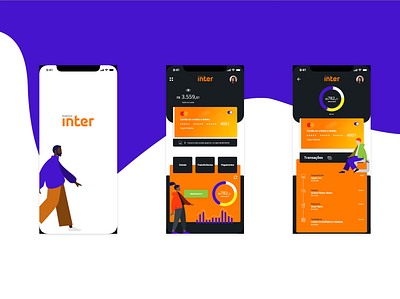 App Banco Inter app bank app design design graphic minimal prototype ui ux web web design