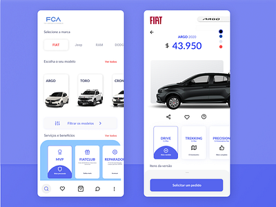 App venda de carros app buy car concept design fca fiat minimal prototype sale store ui ux web web design