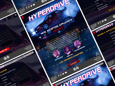 Netflix Hyperdrive Concept Site branding design forms racing web design
