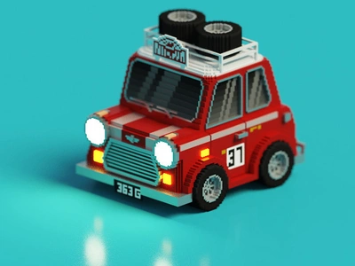 Minicooper Q 3d car mini cooper vehicle voxel