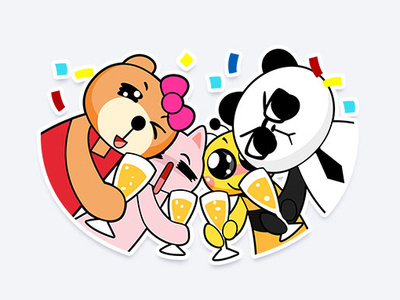 Cheers! Congratulations! cartoon emoji fun illustration sticker