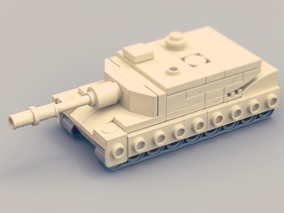 M1A1 Tank - Lego Micro 3d cartoon fun logo m1a1 tank
