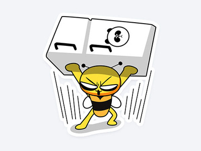 I Will Kil You angry bad mood bee cartoon emoji fun illustration sticker