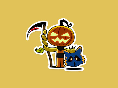 AloneBlues Head Happy Halloween cartoon emoji fun halloween illustration sticker