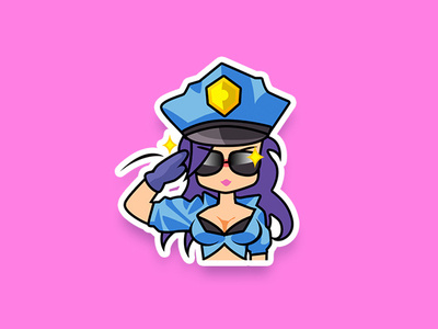 Yes MDM! cartoon character commander emoji fun girl illustration pink sticker